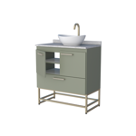 Imagen de Mueble de baño de pie Suez Verde 80cm mesada granito sin bacha