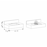 Imagen de Mueble de baño suspendido de porcelanato Pulpis Napoles 80 cm con bacha incorporada