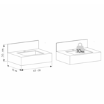 Imagen de Mueble de baño suspendido de porcelanato Pulpis Napoles 60 cm con bacha incorporada