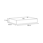 Imagen de Mueble de baño suspendido Bliss blanco 80 cm con Mesada en porcelanato blanco marmolado sin bacha