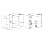 Imagen de Mueble de baño suspendido Lotus Negro 80 cm con tapa de vidrio con bacha