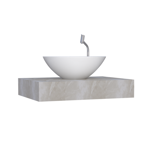 Imagen de Mueble de baño suspendido Bliss blanco con mesada en porcelanato Peri Beige Pulido 80 cm sin bacha