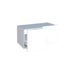 Imagen de Mueble de baño suspendido Bliss blanco con mesada en porcelanato Peri Negro Pulido 80 cm sin bacha