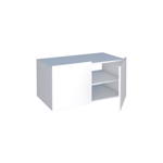 Imagen de Mueble de baño suspendido Bliss blanco con mesada en porcelanato Peri Negro Pulido 80 cm sin bacha