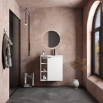 Imagen de Mueble de baño suspendido  Hortensia Blanco 62 cm con bacha de resina