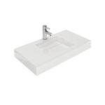 Imagen de Bacha suspendida rectangular 80 cm c/mesa blanca Fabribam
