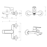 Imagen de Grifería de ducha Monocomando Exterior con transferencia Blaster Negro Mate