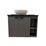 Imagen de Mueble de baño suspendido Aster Negro 80 cm mesada granito sin bacha