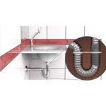 Imagen de Sifón extensible corrugado cromado Universal 150cm Blukit