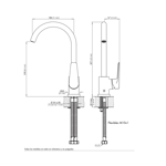 Imagen de Grifería de cocina Monocomando de mesada FV Zoe Cromo