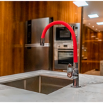 Imagen de Grifo unitario mesa cocina ALLURE MOUVE cromo rojo
