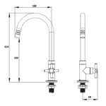 Imagen de Pico unitario mesada cromo/cristal FIENZA