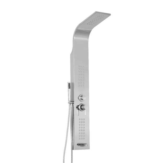 Imagen de Panel de ducha monocomando exterior con transferencia, 4 vías  ducha escocesa OXFORD Cromado