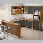 Imagen de Barra Isla desayunador 200 cm MDF Freijo