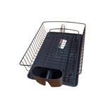 Imagen de ESCURREPLATOS CON BANDEJA NEGRO MATE