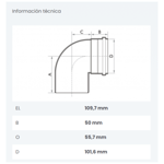 Imagen de Codo 90 MH 100 Fortlev