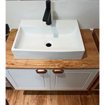 Imagen de Bacha de apoyo rectangular  52x36 cm c/mesa Blanco Brillo Dmc