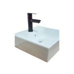 Imagen de Bacha de apoyo cuadrada 38 cm c/mesa Blanco Brillante Dmc