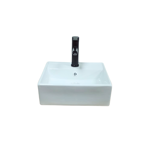 Imagen de Bacha de apoyo cuadrada 38 cm c/mesa Blanco Brillante Dmc