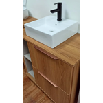 Imagen de Bacha de apoyo cuadrada 38 cm c/mesa Blanco Brillante Dmc