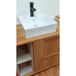 Imagen de Bacha de apoyo cuadrada 38 cm c/mesa Blanco Brillante Dmc