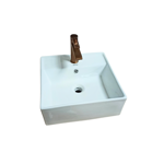 Imagen de Bacha de apoyo cuadrada 42 cm c/mesa Blanca Brillo DMC