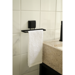 Imagen de TOALLERO CON VENTOSA CUADRADA NEGRO MATE