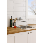 Imagen de Grifería de cocina Monocomando de pared Golf Pico bajo Gris