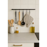 Imagen de BARRA PIATINA NEGRO MATE 45CM - CON 6 GANCHOS