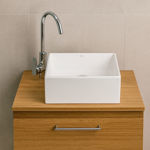 Imagen de Bacha de apoyo cuadrada 35 cm Blanca Celite