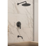 Imagen de Grifería de ducha Monocomando embutida con Transferencia Chronos negro mate