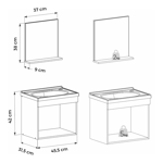 Imagen de Mueble de baño suspendido Agata Blanco 50 cm bacha de resina natural y espejo