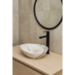 Imagen de Bacha de apoyo Ovalada 41x33 cm blanca Marmolada mate Dmc