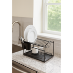 Imagen de ESCURREPLATOS CON BANDEJA NEGRO MATE