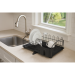 Imagen de ESCURREPLATOS CON BANDEJA NEGRO MATE BAJO