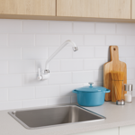 Imagen de Grifo de cocina de pared blanco largo LAGUNE