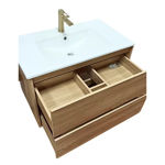 Imagen de Mueble de baño suspendido Oak 80 cm con bacha de loza