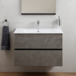 Imagen de Mueble de baño suspendido Gris Claro 60 cm con bacha de loza