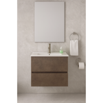 Imagen de Mueble de baño suspendido Gris Oscuro 80 cm con bacha de loza