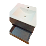 Imagen de Mueble de baño suspendido Gris Oacuro 60 cm con bacha de loza